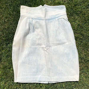 Vintage Whipp 1980's Totally Stonewashed Denim Jean Skirt Size 7